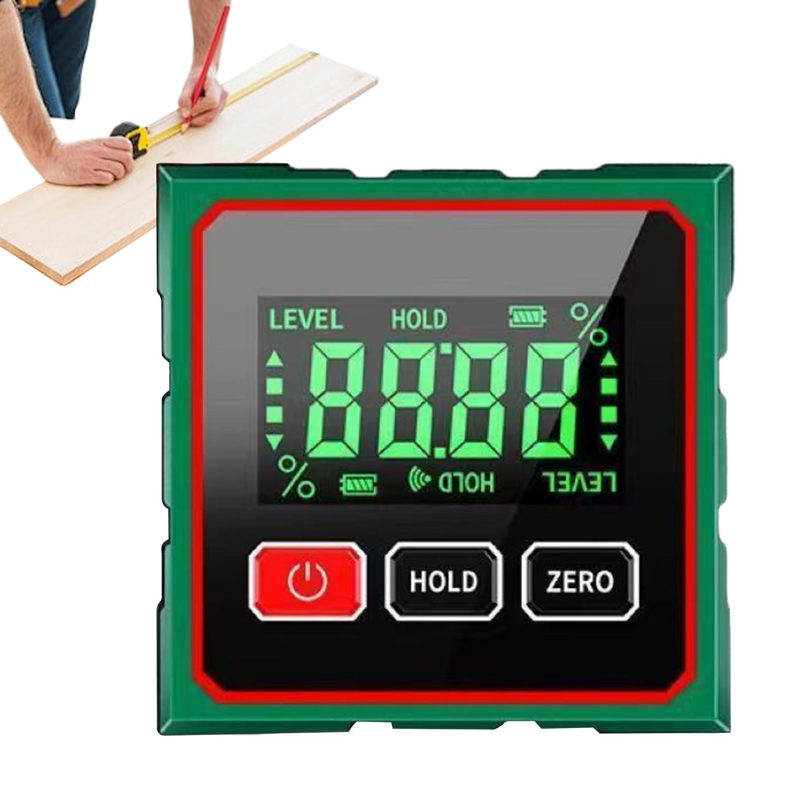 Магнитный цифровой угломер ЖК-дисплей 4-сторонний магнитный уровень Водонепроницаемый угломер для наружных работ, мастерской, строительства CN