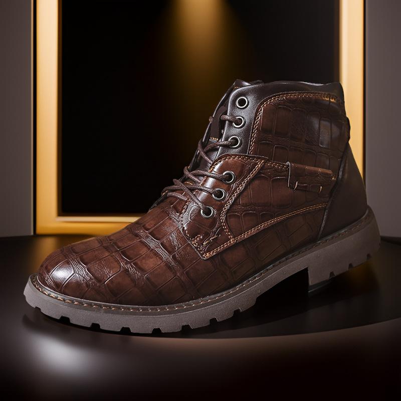 Luxury Chelsea Men's Ankle Boots Designer Retro Leahter Shoes for Men Non-Slip Work Boots Botas