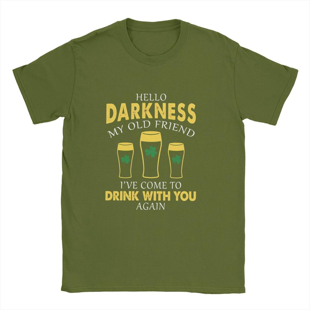 Unisex TShirts Hello Darkness My Old Friend  Novelty  Cotton Tee Shirt Short Sleeve  T Shirt Crew Neck Clothing Plus Size