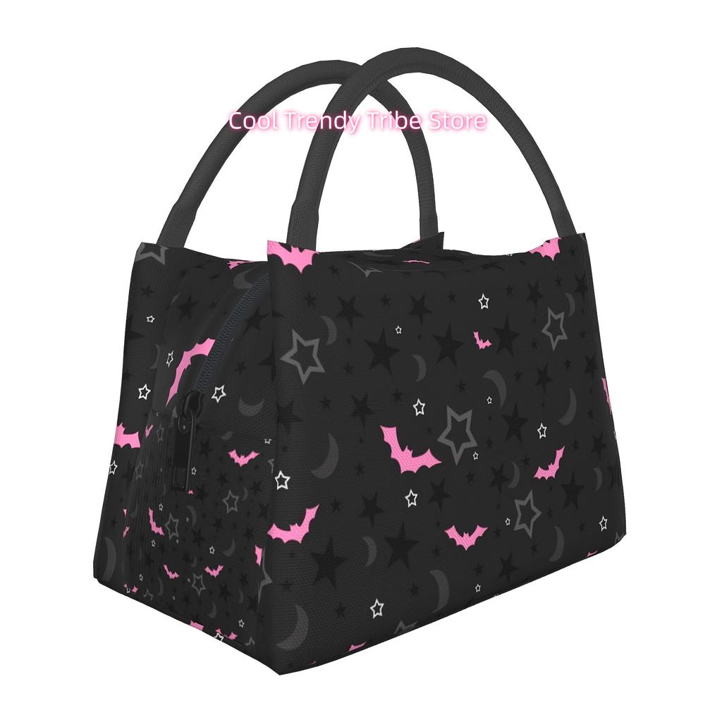 Halloween Black Bats Reusable Refrigerated Bag, Insulated Bag, Insulated Lunch Bag, for Camping, Picnics, Beach, Suitable Fo