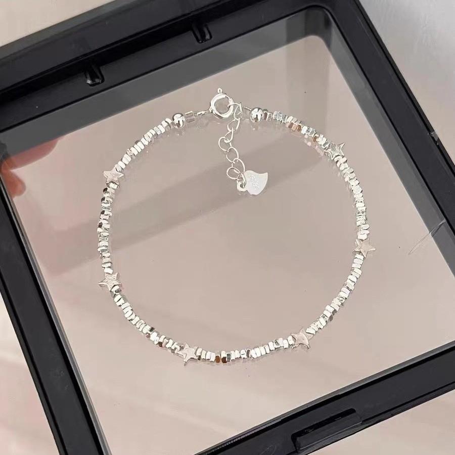Star Silver Trendy Fragment Bracelet Elegant Beaded Design Perfect For Gift