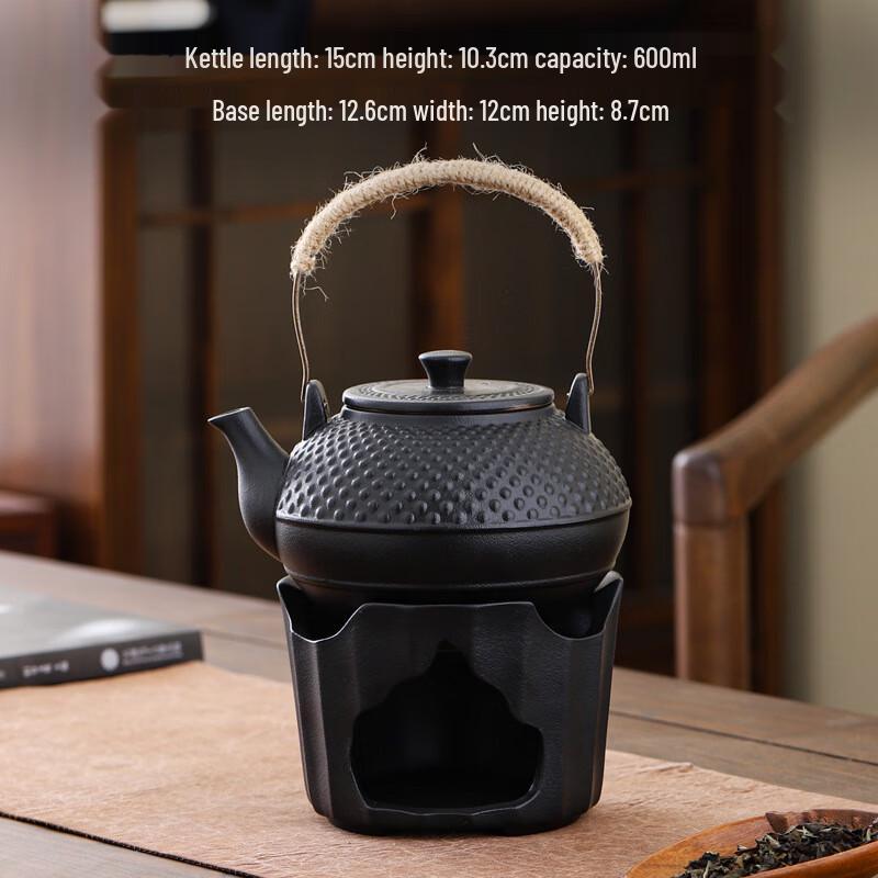 Jing Beier Black Pottery Stovetop Tea Kettle