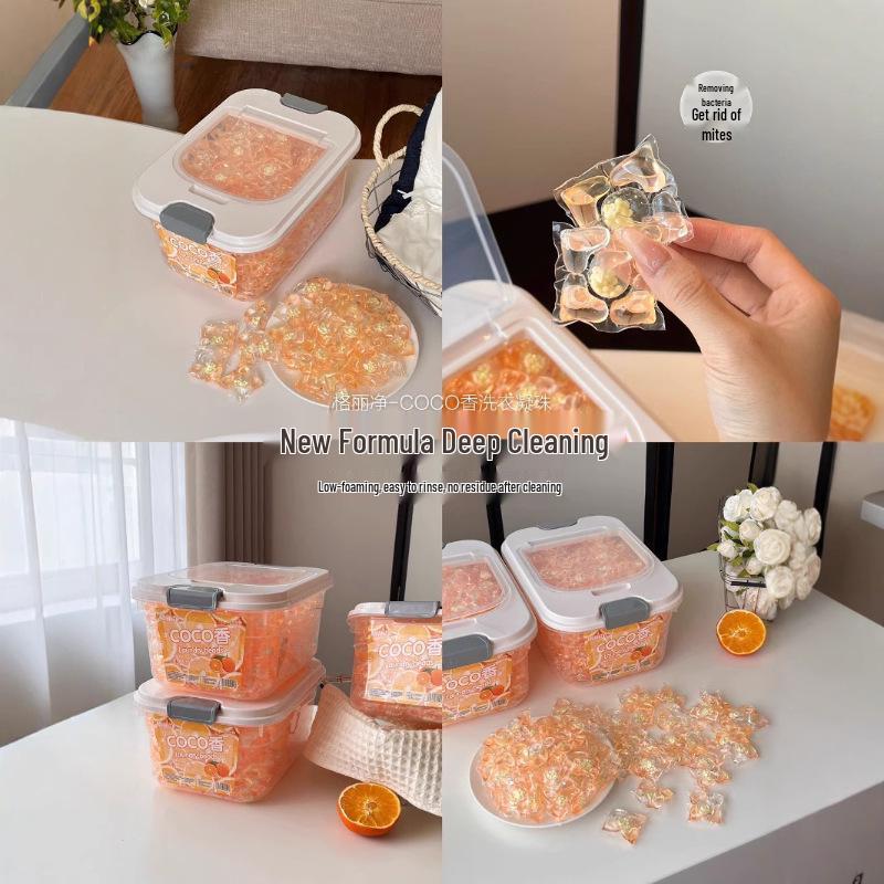 GeliJing 5D COCO Çamaşır Kapsülleri - Büyük Kapasiteli, Leke Çıkarıcı Konsantre Deterjan.