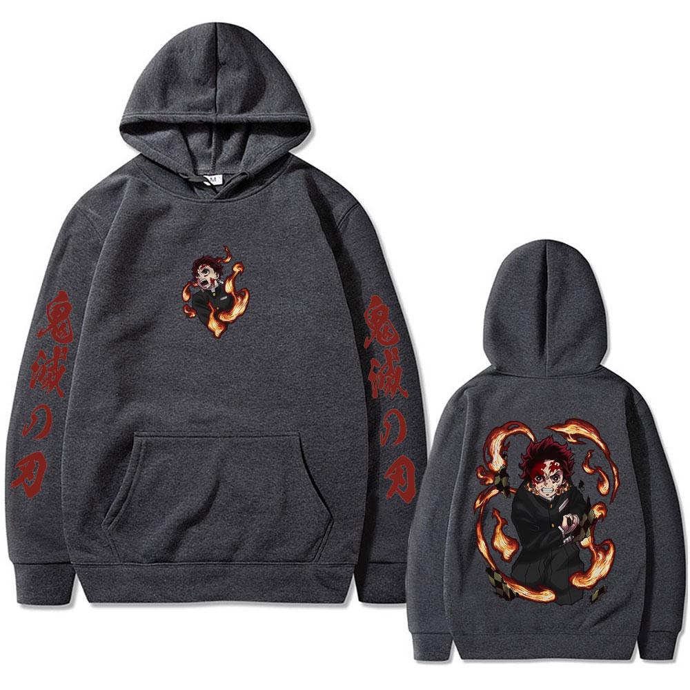 Anime Demon Slayer Kamado Tanjirou Graphic Hoodie Men Women Clothing Fashion Sweatshirt Male Vintage Oversized Hoodies