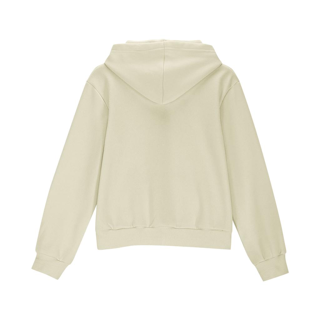 Dětská móda Jednobarevná mikina s kapucí a dlouhým rukávem, Dívčí mikina