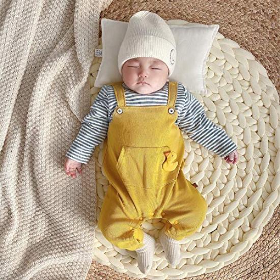 Baby koi Baby Long Sleeve Romper for Layered Newborn Faux Layered Baby Prep Duck Solid Size 9M Clothes, Boys, Spring/Autumn Overalls-Style Outfit,