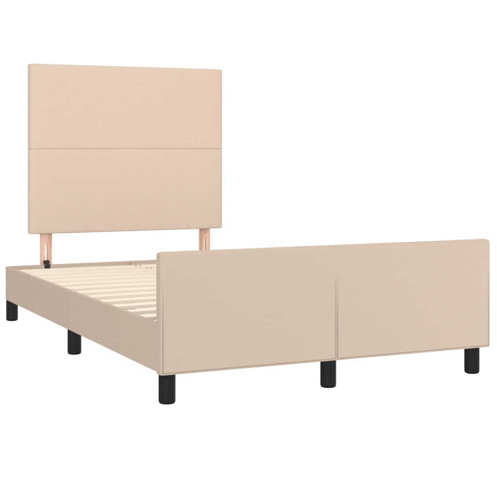 Bed Frame with Headboard Cappuccino Brown 120 x 200 cm Faux Leather