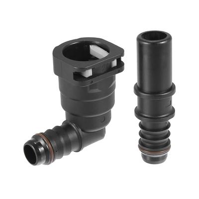 Fuel Line Hose Quick Release Connector Disconnect Hose 0.6 In (15.82 Mm) SAE-14 Mm 90 Degree Nylon 2 Pieces