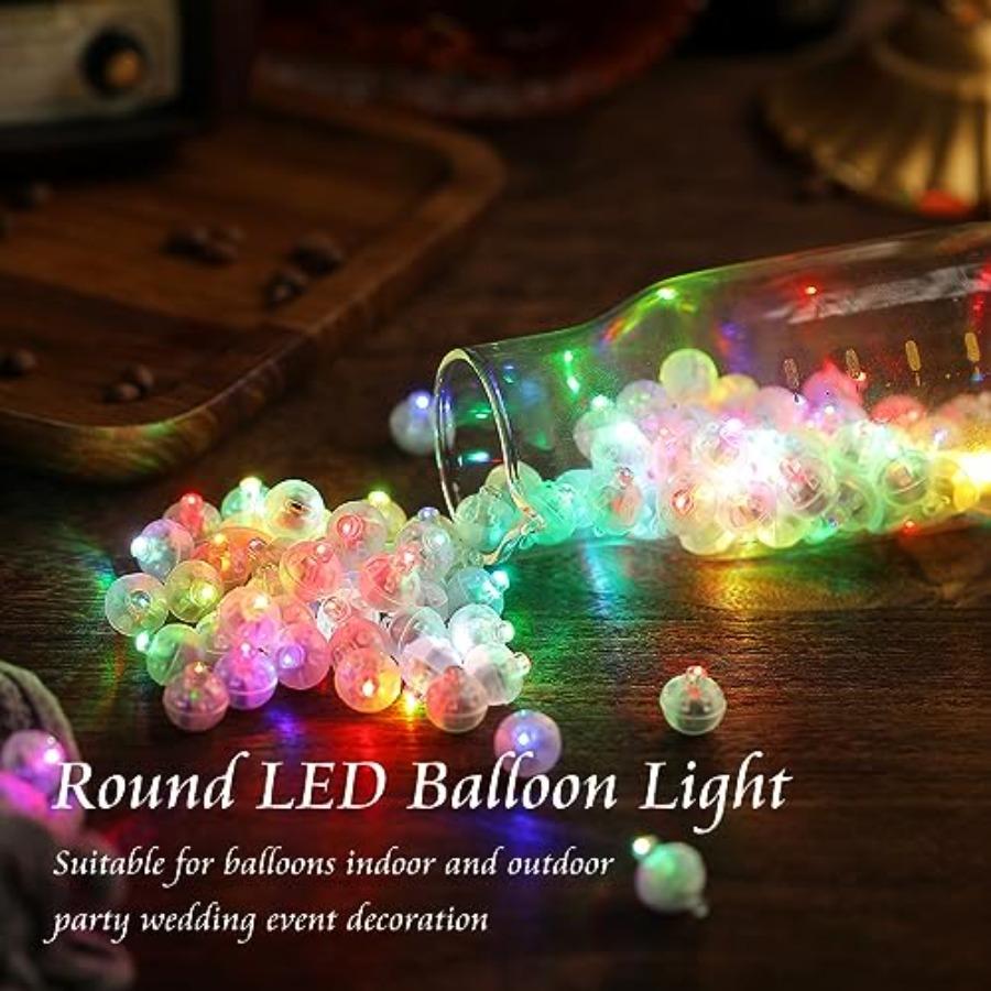 100pcs Flash Colorful Balloon Lights Mini LED Lights Round Long Standby Time Ball Lamps for Birthday Party Christmas Halloween