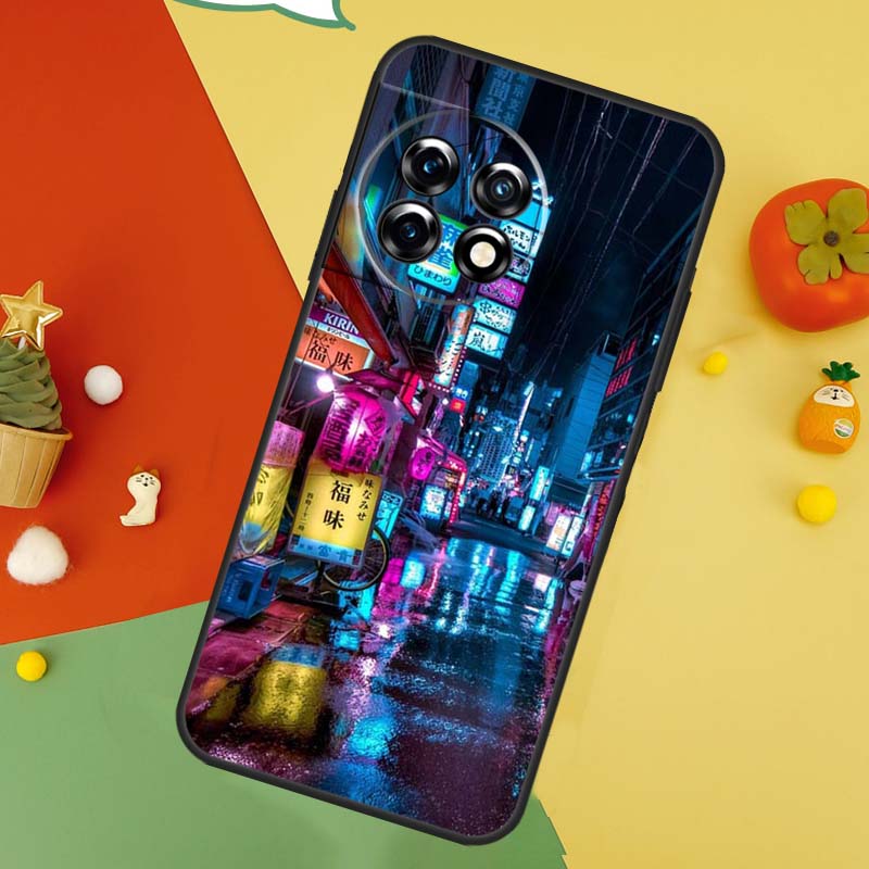 Japanese Night City Aesthetic Back Case For OnePlus 15 13R 13 13T 12 12R 11 10 10T 8T Nord CE 5 2 3 4 Lite N20 N30 Cover