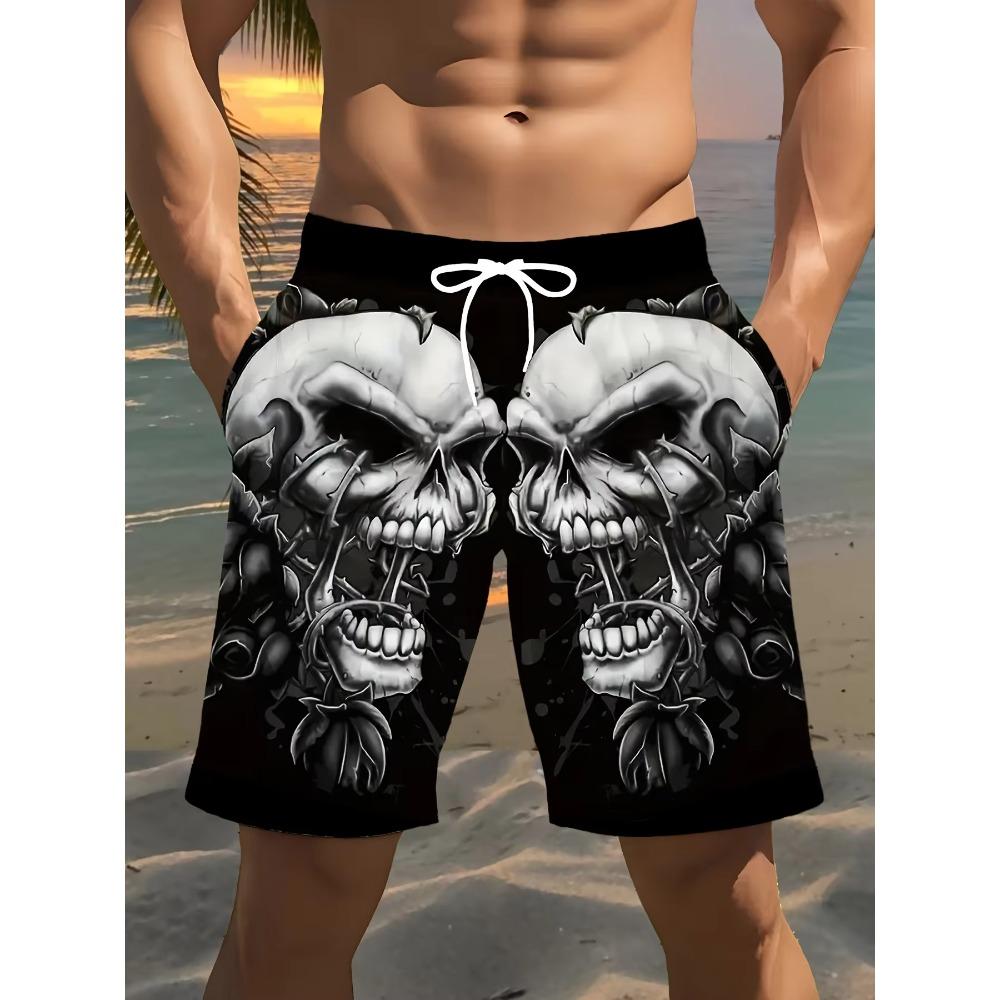 Summer Men's 3D Printed Beach Pants Fashion Versatile Breathable Trend Casual Vacation Style