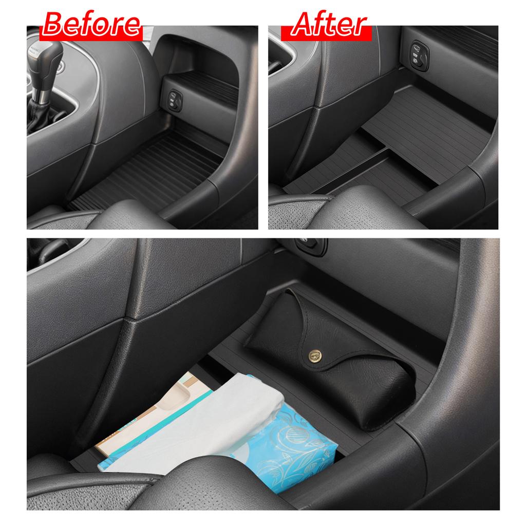 For Hyundai Palisade 2026 Center Console Lower Storage Box Car Central Tray TPE Organizer Accessories Tidying Black