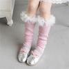 Breathable Cotton Lace Socks for Kids Age 3-13 Years Soft & Comfortable Elastic Leg Warmer with Dot Tulle