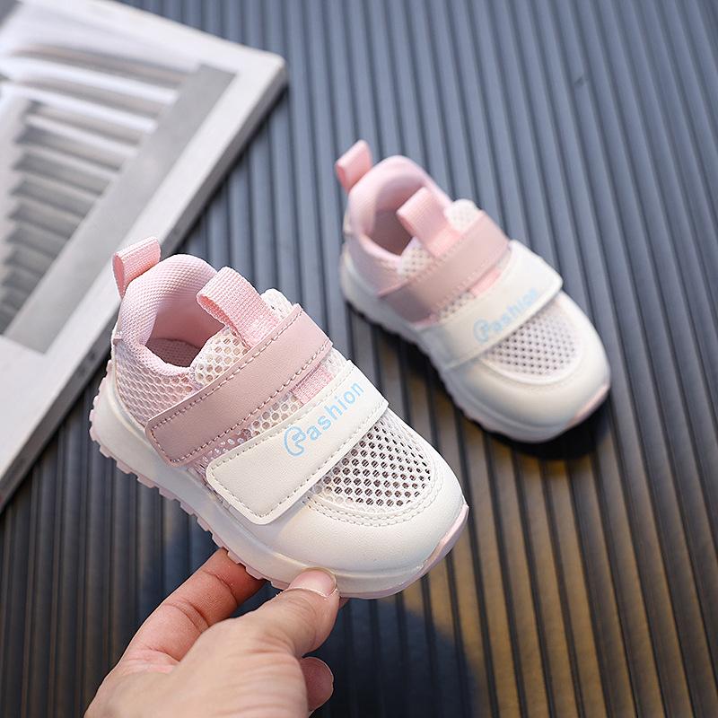 Fashion Girls Shoes Spring New Kids Sports Shoe Soft Soled Boys Mesh Shoes Anti Slip Baby Walking Shoes Simple Girl Casual Shoe
