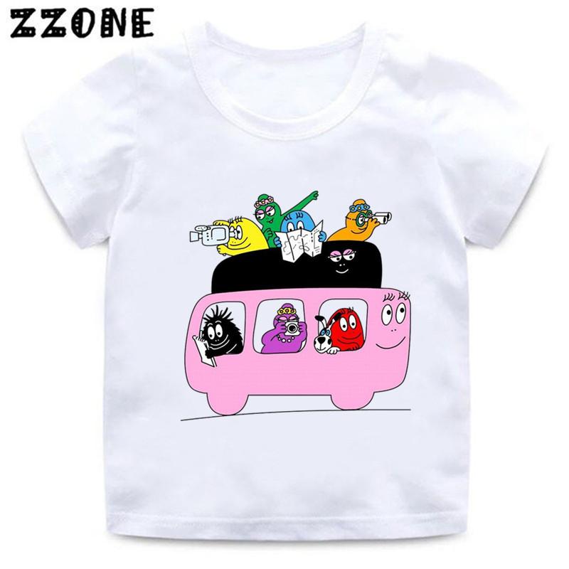 Hot Sale Cute Barbapapa Print Cartoon Kids TShirts Girls Clothes Baby Boys Short Sleeve T shirt Summer Children Topsooo5162