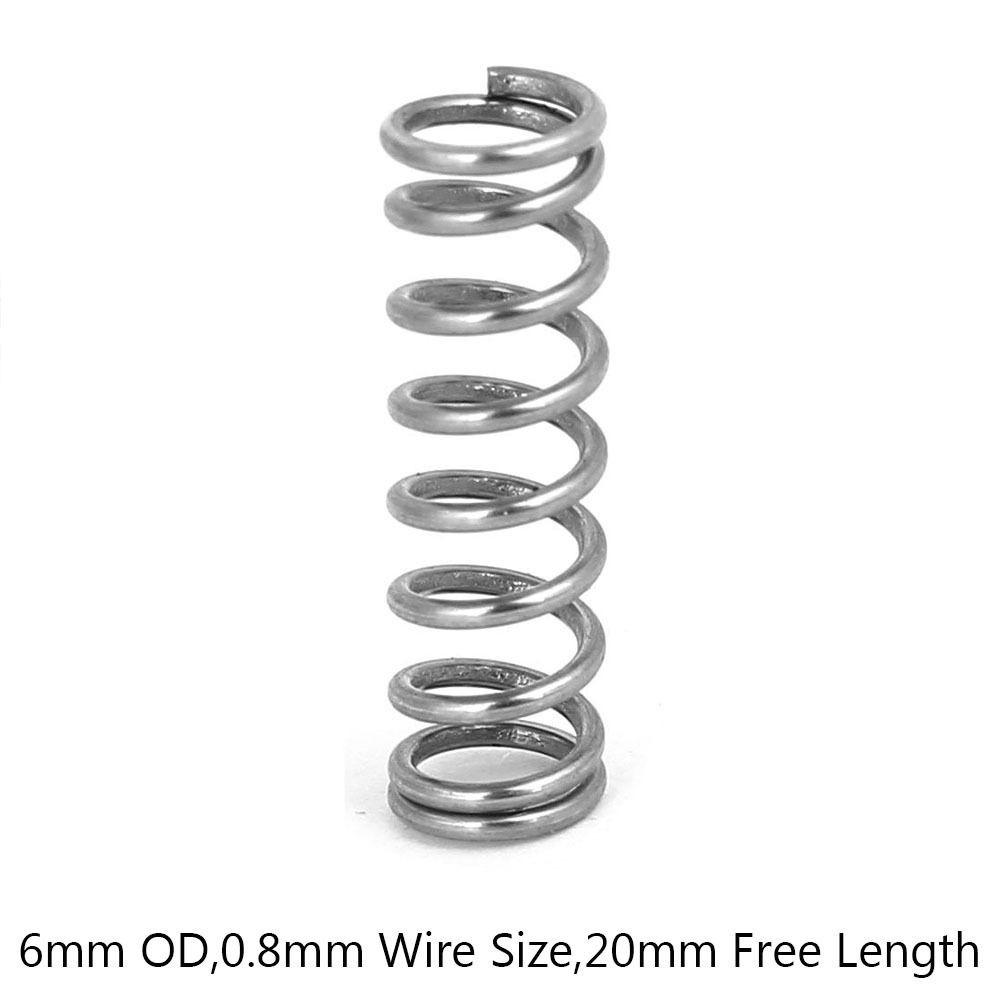 10Pcs Spring Steel Extended Compressed Springs 0.8x6x20mm Compression Spring  Shop and Home Repairs