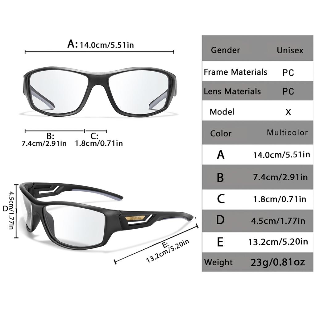 3 Pairs Photochromic Cycling Sunglasses for Men and Women Outdoor Sports Goggles Windproof Driving Camping Mtb Bicycle Eyewear