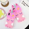 3D Pink Unicorn Silicone Phone Case Cute Cartoon Mobile Shell for IPhone