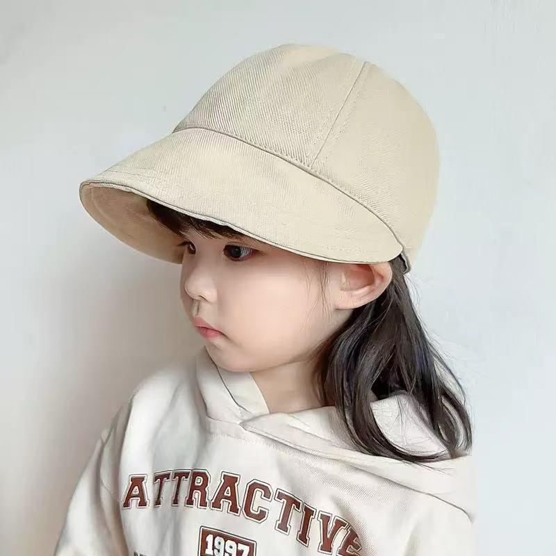 Kids' Spring/Autumn Baseball Cap, Infant Flat Cap, Sun Protection Bucket Hat for Boys & Girls