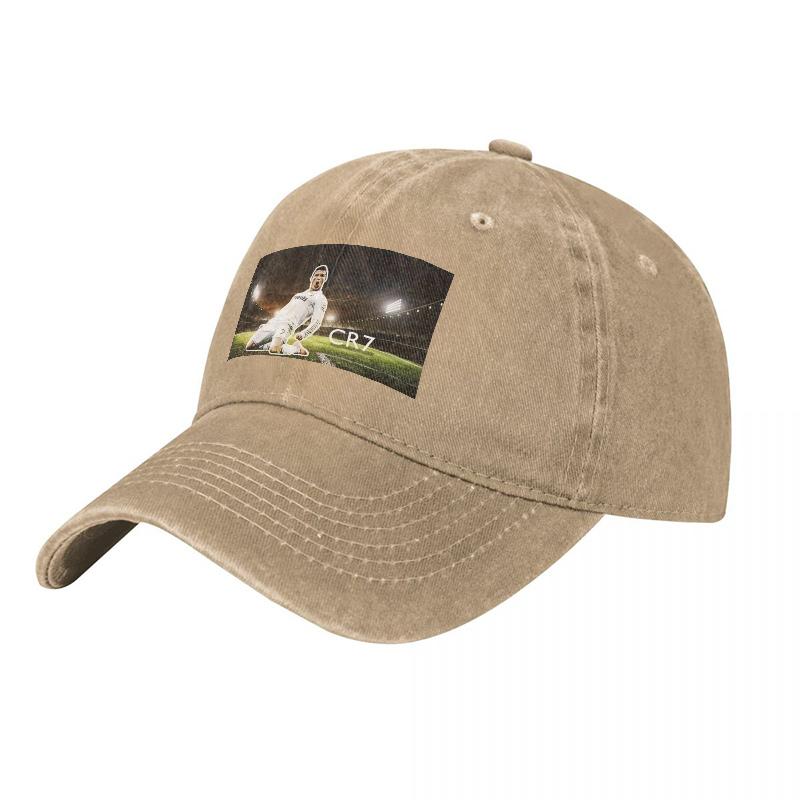 CR Football Legend Washed Canvas Baseball Cap Classic Sport Style Adjustable Fit Unisex Hat for Fans and Casual Wear