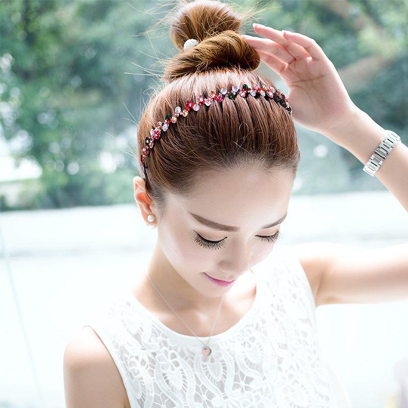 Women's Rhinestone Teeth Headband, Non-Slip Hairpin & Clip for Face Washing