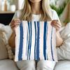 Blue White Striped Pillow Case Cushion Cover Coastal Nautical Throw Pillow for Bedroom Decor Modern Home Accent 40x40cm