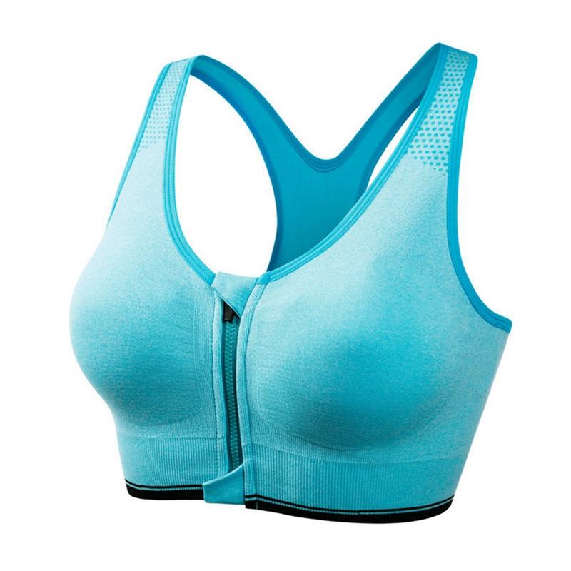 

Женский спортивный бюстгальтер большого размера с застежкой-молнией спереди 2XL