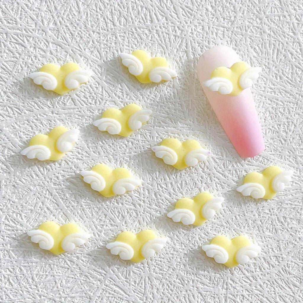 20 Pcs Luminous Angel Wing Nail Art Charm- 3D Resin Decorative Accessories For DIY Nail Design And Decoration