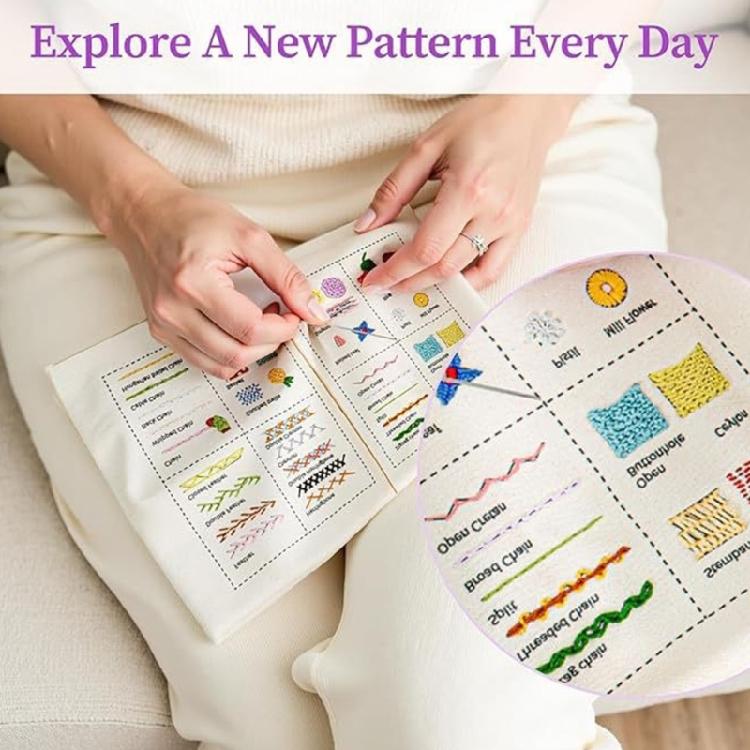 Handmade Stitching Tutorial Journal Cotton Linen Page Multiple Sewing Guide Travel Friendly