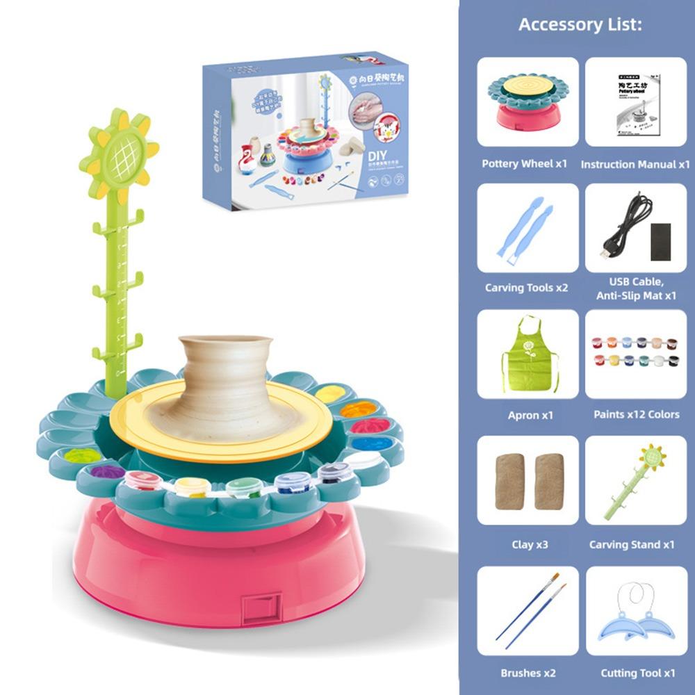 Multicolor Pottery Shaping Machine Toy Plastic Clay Shaping Tool  Kids Handmade Craft