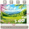 1pc Spring Flower Party Polyester Banner - Vibrant cherry blossoms, daisies and mountains, for home, room and party decoration