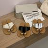Toe Slippers Female 2025 Summer Wear New Korean Version French Retro Fairy Wind Vacation Seaside Flat Beach Shoes
