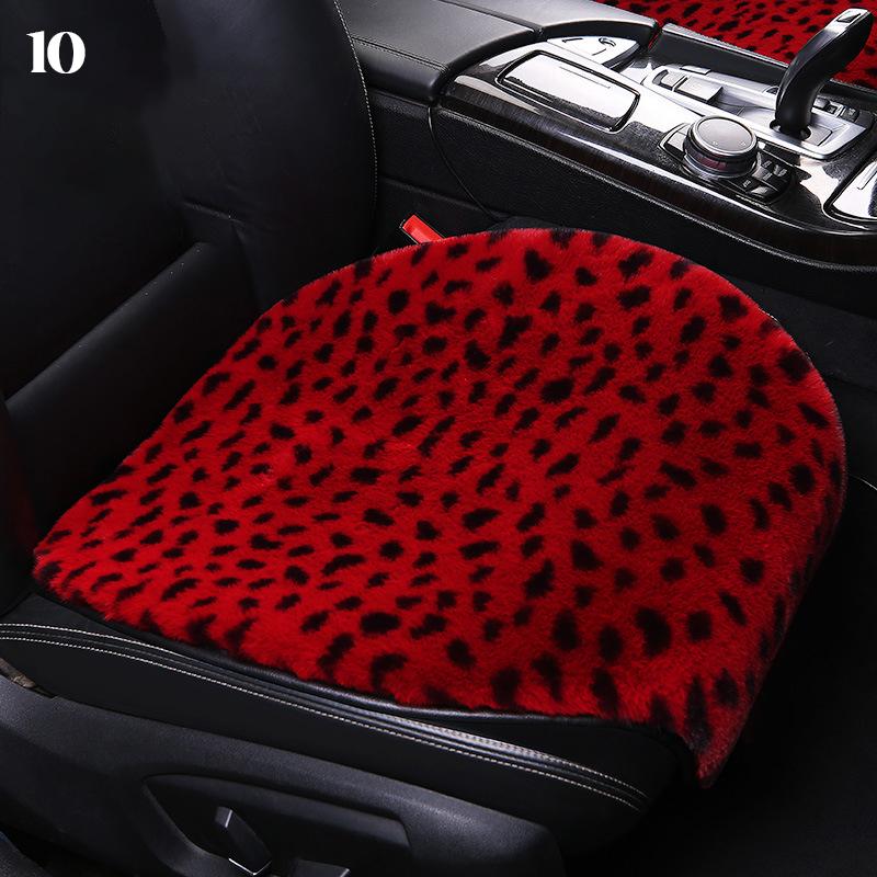 

Мягкая плюшевая подушка для автомобиля с леопардовым принтом, имитация меха кролика, зимний утолщенный теплый комплект из трех предметов, нескользящий коврик для сиденья автомобиля, внутренняя часть