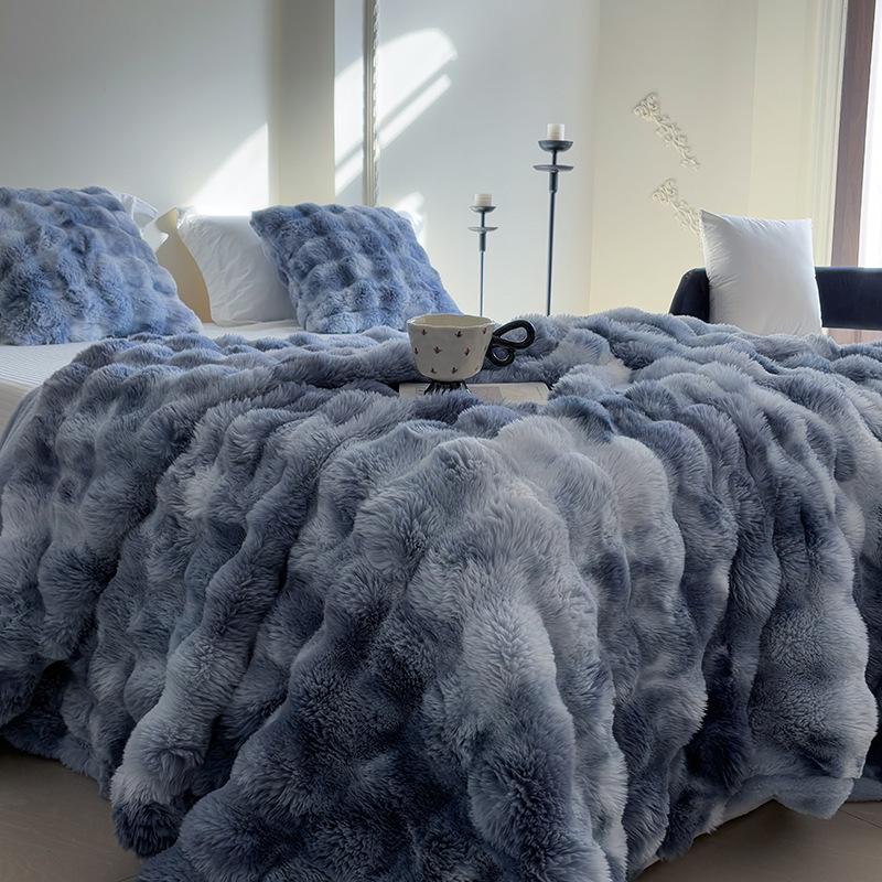 Federa Cuscino Peluche a Bolle in Finta Pelliccia di Coniglio Morbida Soffice Delicata sulla Pelle Quadrata Rettangolare per Divano Letto Arredamento Casa