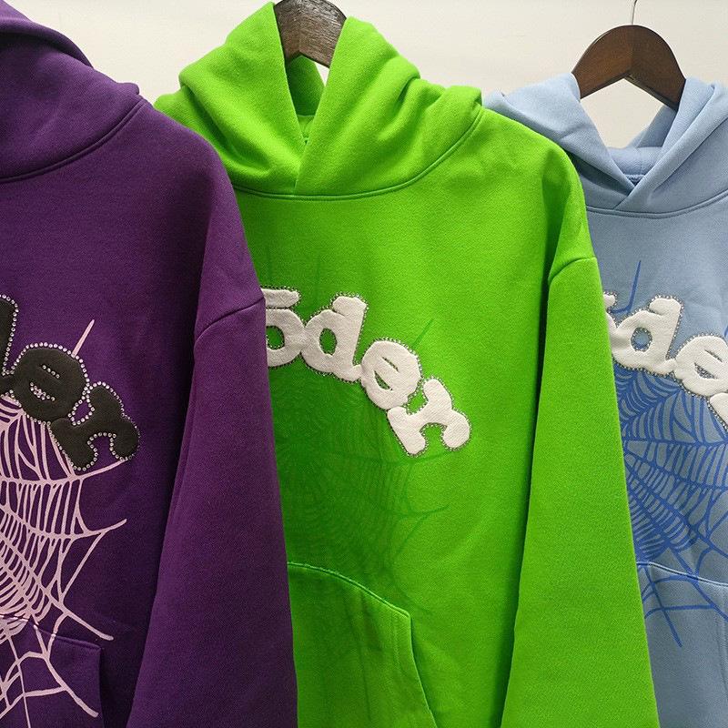 Sp5der555 Heavyweight Fleece-Lined Hooded Sweatshirt - European/American Trendy Hoodie