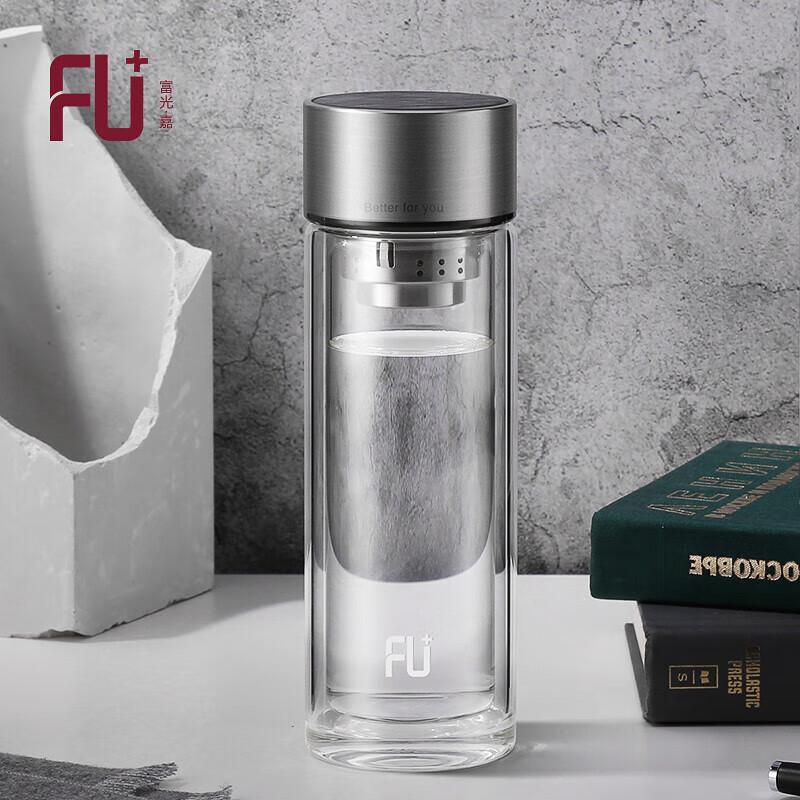 Fuguang Men s Portable High-Temperature Resistant Double-Layer Glass Tea Cup