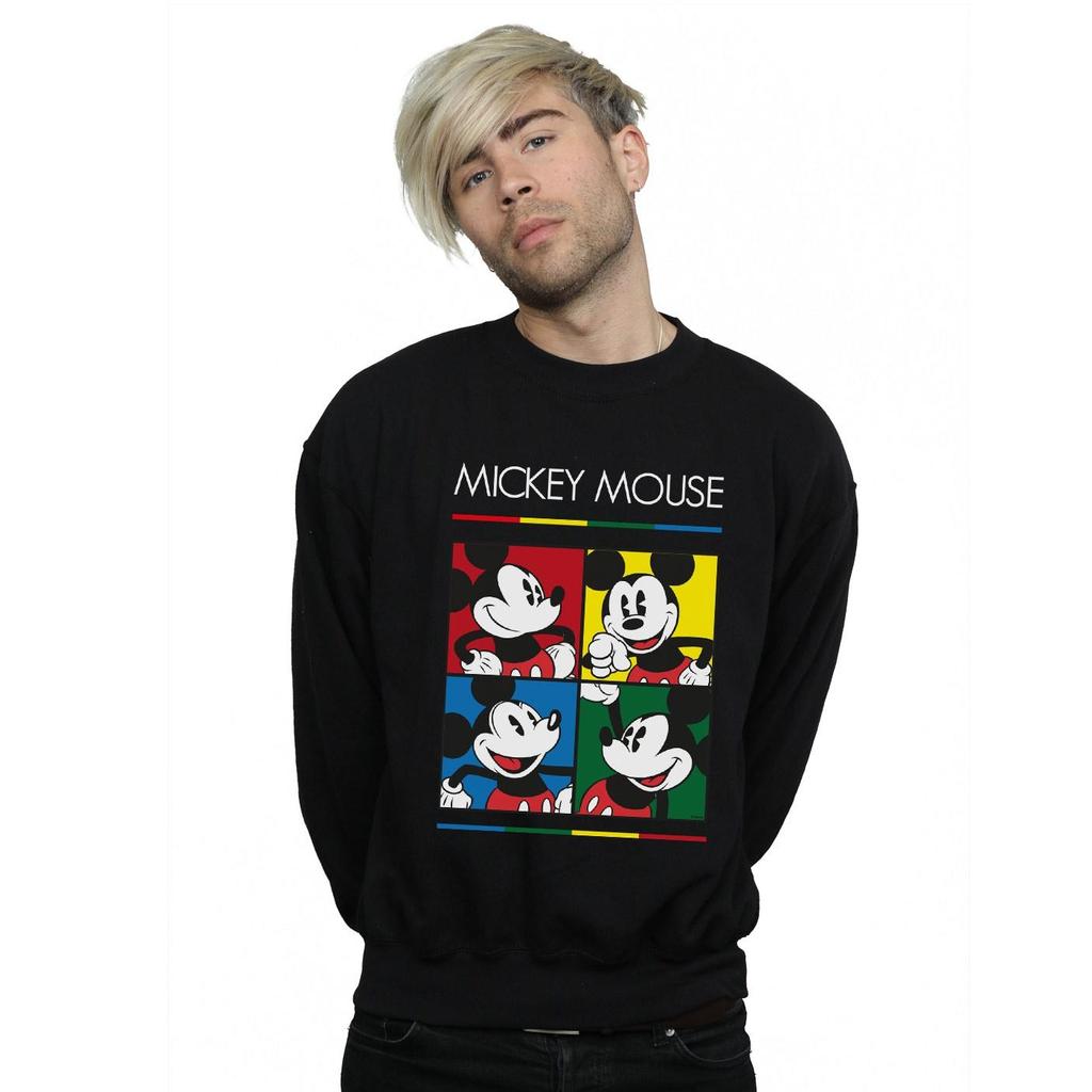 Disney Mens Mickey Mouse Square Colour Sweatshirt