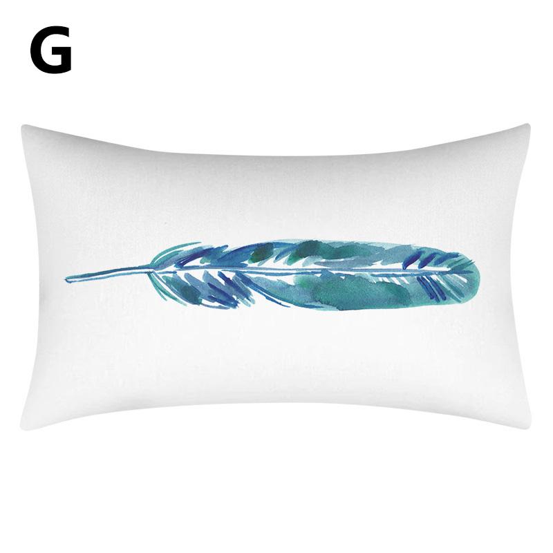 1PC Home Decor Cushion Cover Protector Teal Blue Rectangular Lumbar Pillowcase Pillow Case 30x50cm