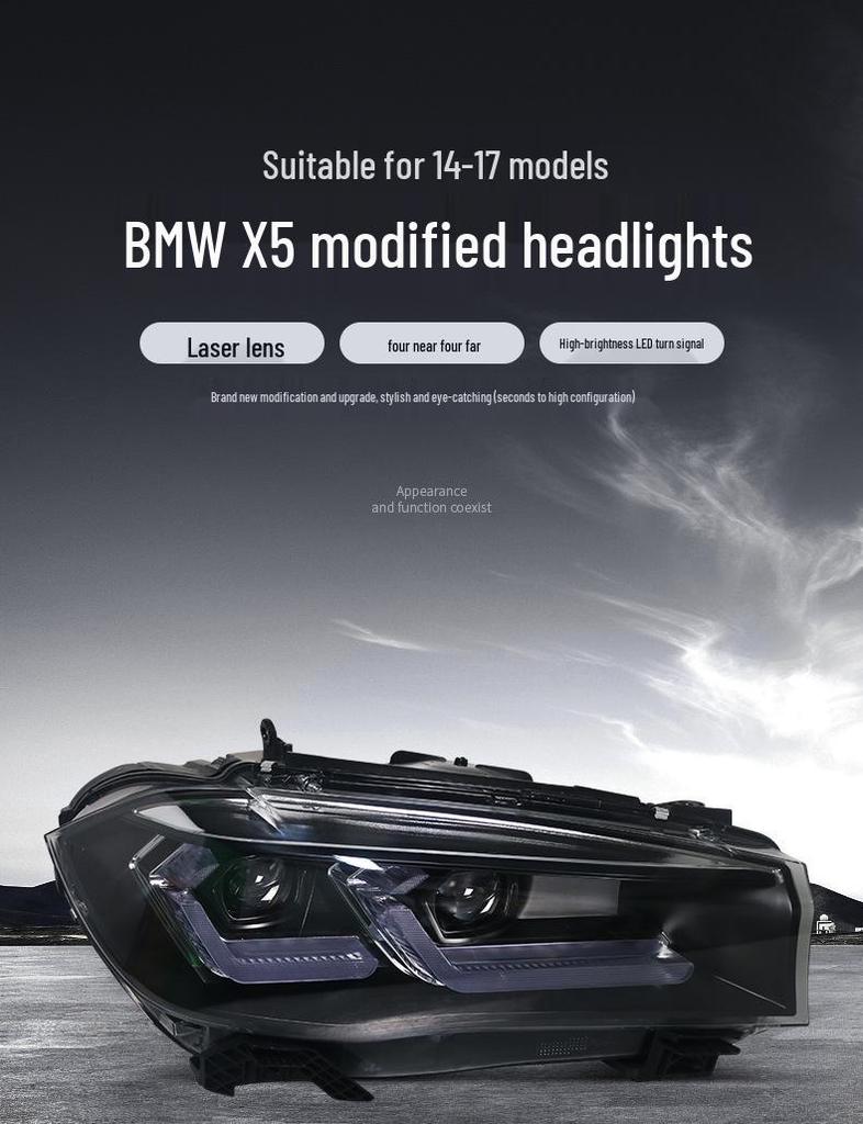 LED Daytime Running Lights & Headlight Assembly for 2014-2018 BMW X5/X6