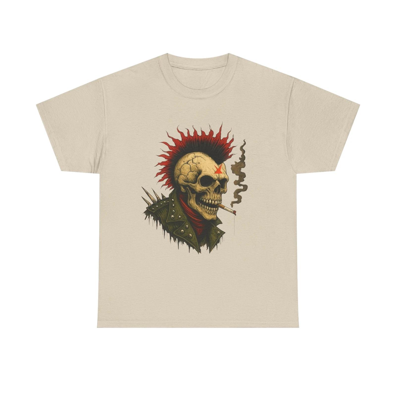 Punk Skull Graphic Tee Unisex Heavy Cotton Shirt Edgy Streetwear Music Festival XL