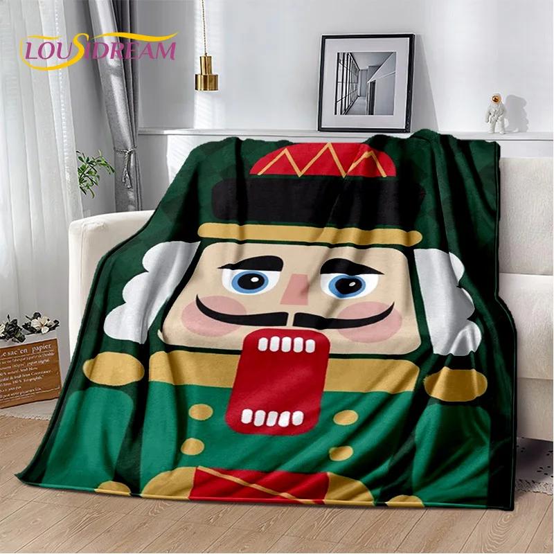 Nutcracker Christmas Tree Cartoon Fairy Tales Blanket,Soft Throw Blanket for Home Bedroom Bed Sofa Picnic Travel Cover Girl Gift