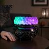 Halloween Cauldron Decoration LED Bubble Light, Color Changing Witch Potion Lamp, Spooky Gothic Glowing Brewing Prop Light Up Candle Holder for Party