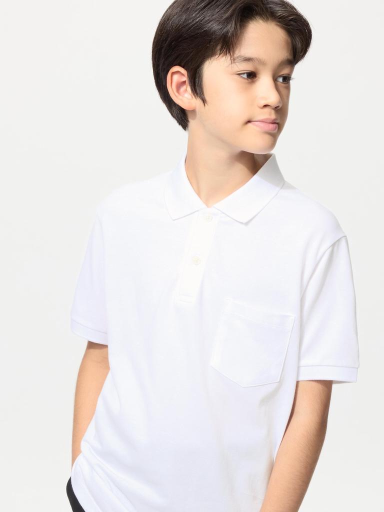 Uniqlo Japan Kids Dry Kanoko Pocket Polo Shirt  Short Sleeve 