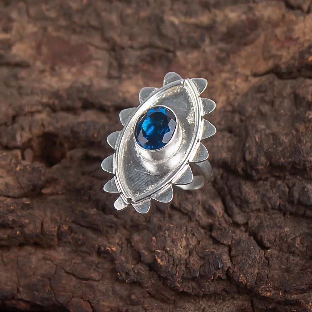 Oval London Blue Topaz Gemstone 925 Sterling Silver Jewelry Handmade Women Ring RR-6-3