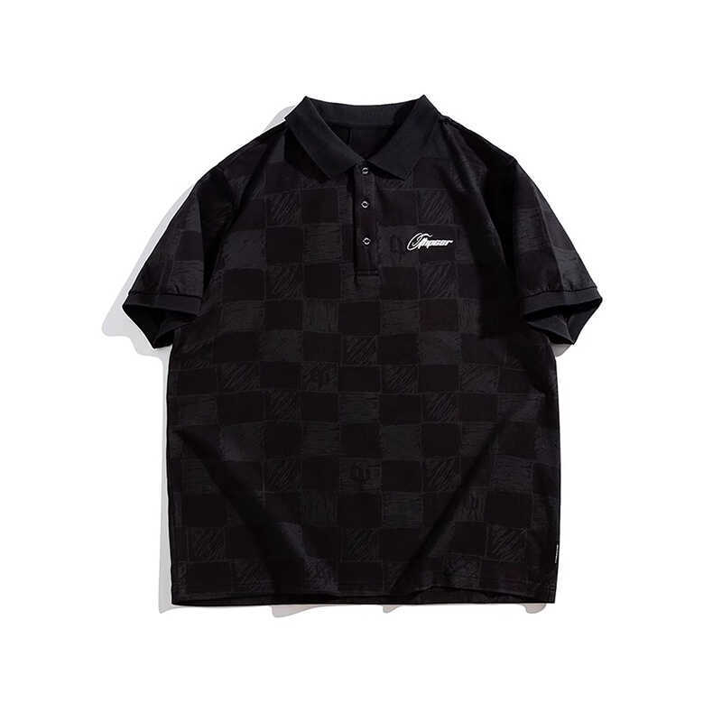 Checkered New Wave Men's Stretch Fit Moisture Transferring Fashionable Polo Shirt - Oversized Loose Casual Short Sleeve Athletic Top