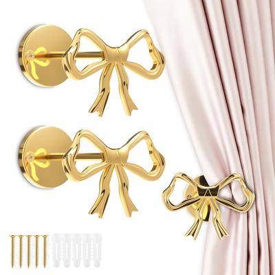 2Pcs Curtain Hooks Wall Mounted Curtain Holdbacks Drill Fix Hanging Hook Up for Hat Scarf Coat Home Decor Wall Curtain Holder