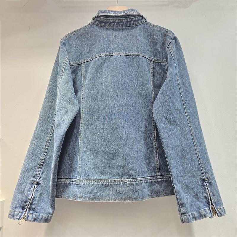 Women's European Retro Short Denim Motorcycle Jacket, Early Spring 2026
