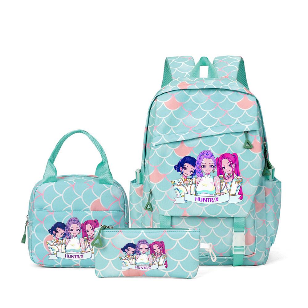 Kpop Demon Hunters, Elementary School Bag, Children'S Backpack, Lunch Bag, Pencil Bag, Three-Piece Set, Student Backpack