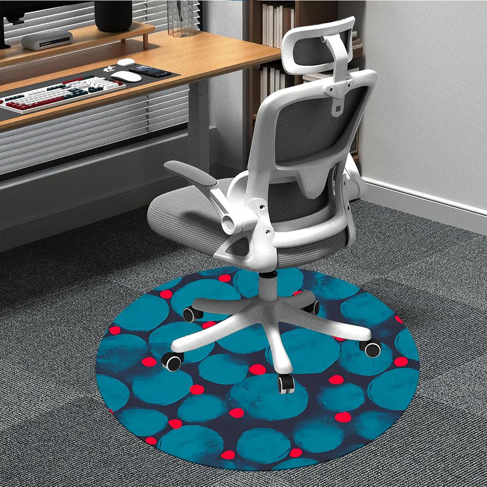 1pc Bubbles Red Office Round Area Rug, Indoor Mat Suitable For Office, Under Office Chairs Bedroom Living Room Home Decor, Room Deco 170