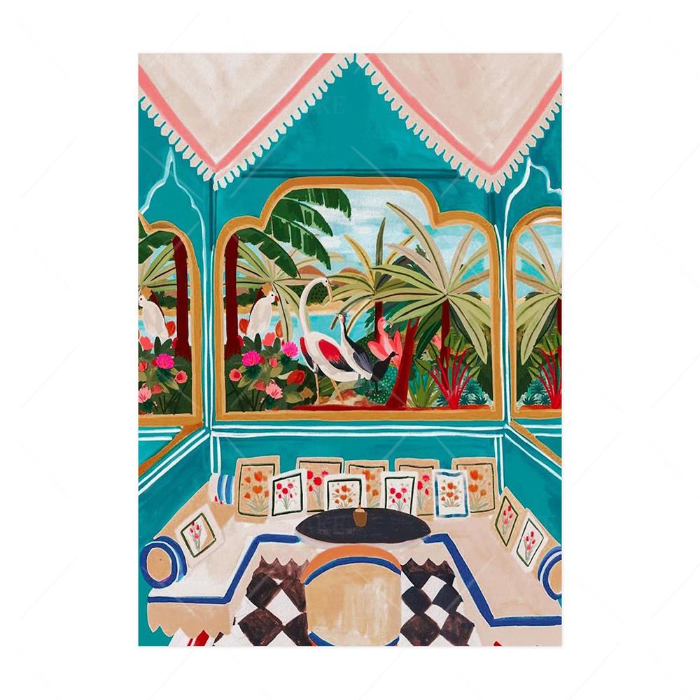 Călătorii Maroc Postere Tigru Plant Pânză Pictură Peisaj Imprime Animale Pisici Câini Artă de perete Poze pentru camera de zi Home Decor